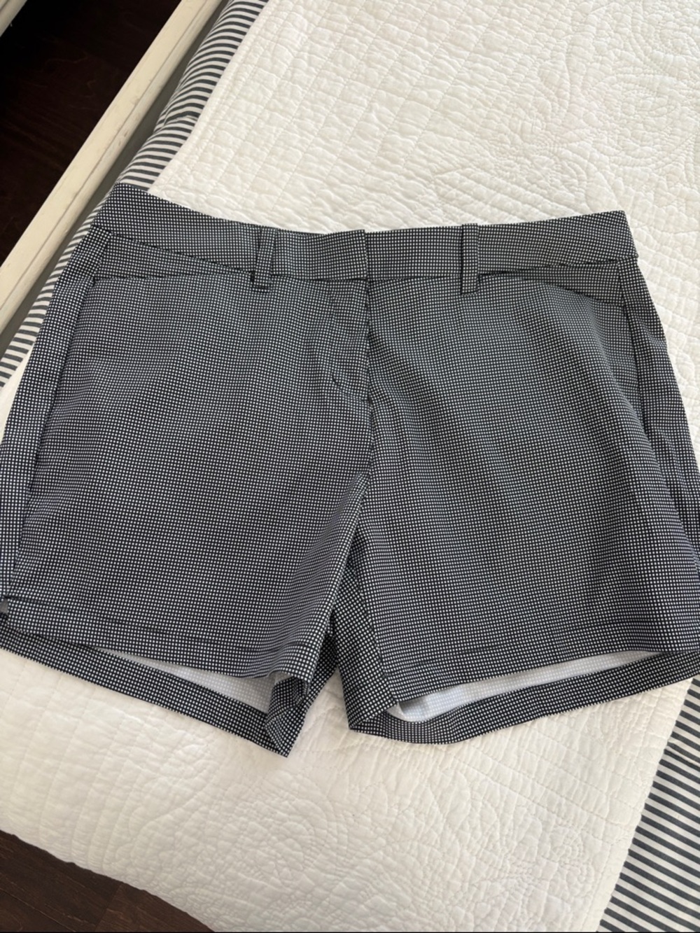 PGA TOUR Black and White Micro-Check Bermuda Shorts